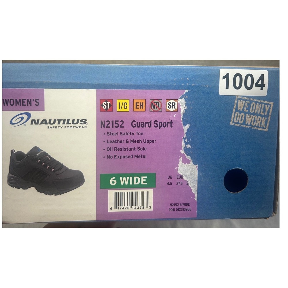 Nautilus N2152 Guard Sport Womens 6 Wide Black Steel Toe EH Work Safety Shoes